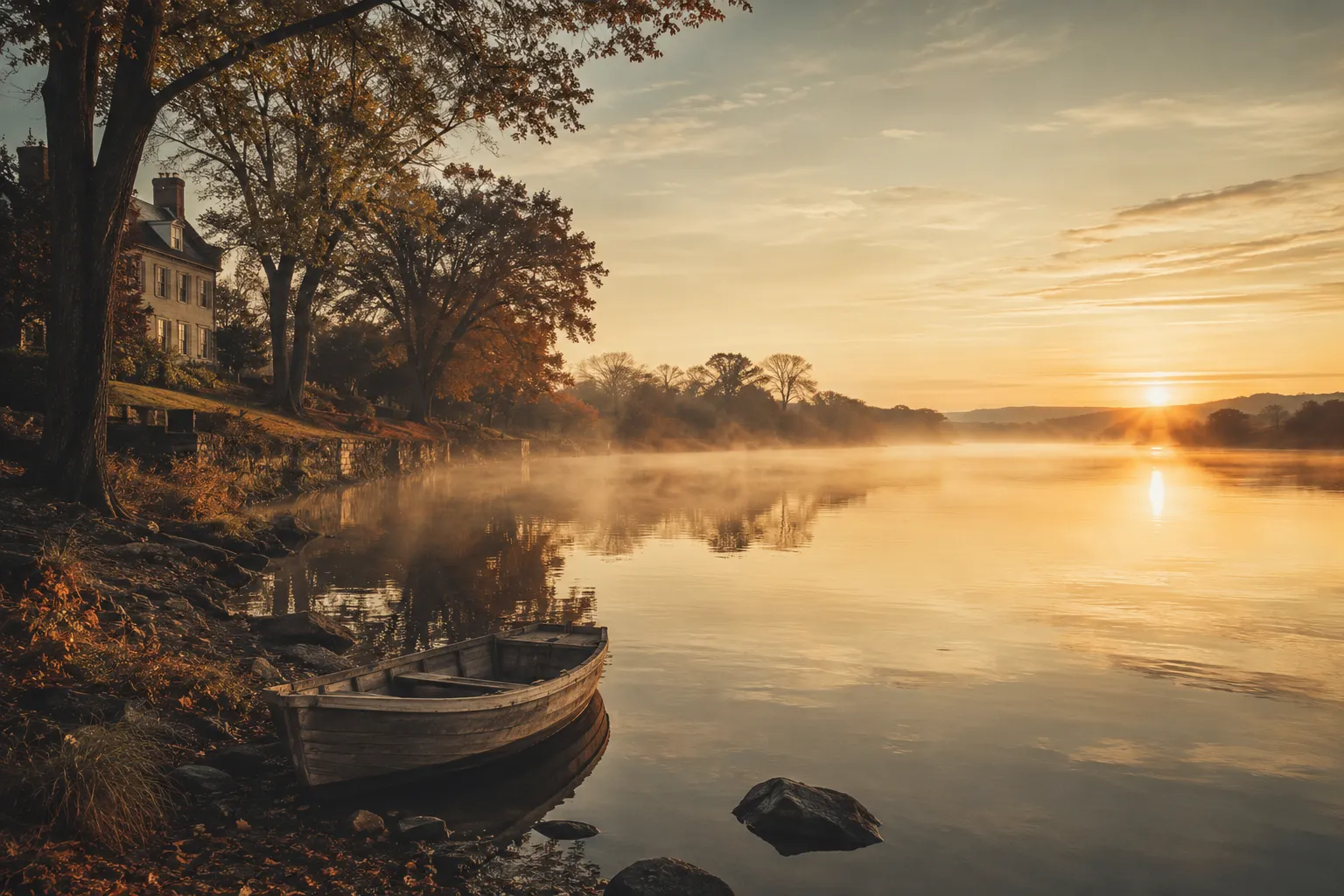 The Connecticut River near Rocky Hill at sunrise.